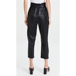Leather paper bag pants